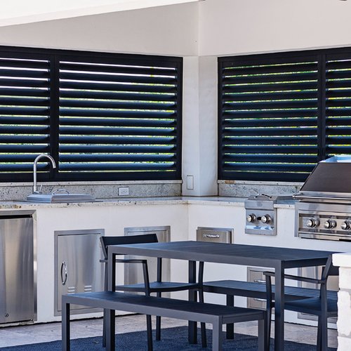 Black shutters in Houston TX